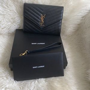 YSL Matelasse Flap Pouch Wristlet/Clutch